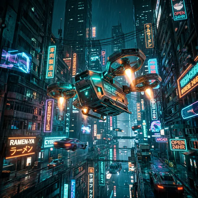 Prompt Video Cyberpunk Example